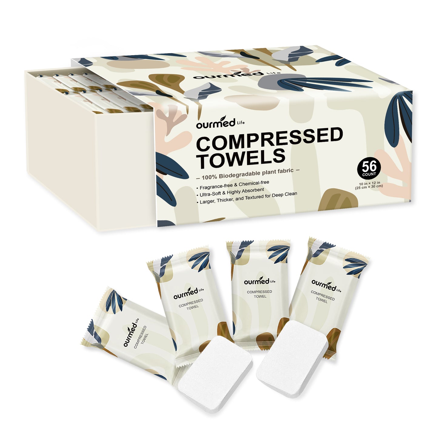Ourmed Life Disposable Compressed Camping Face Towels
