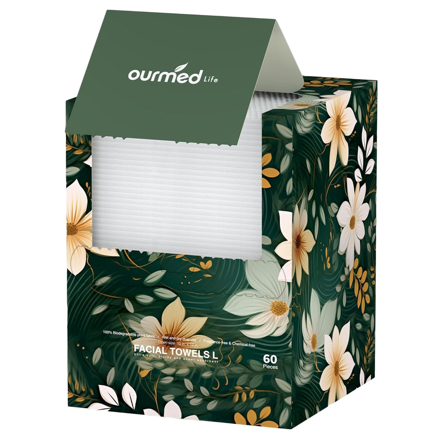 Ourmed Life Disposable Face Towels, 60 Count