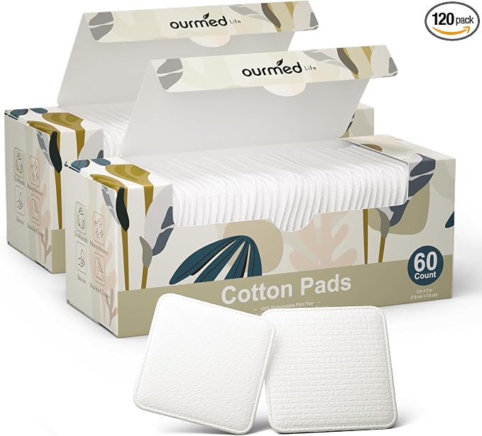 Large Clean Cotton Pads for Makeup Removal, 60 Count*2