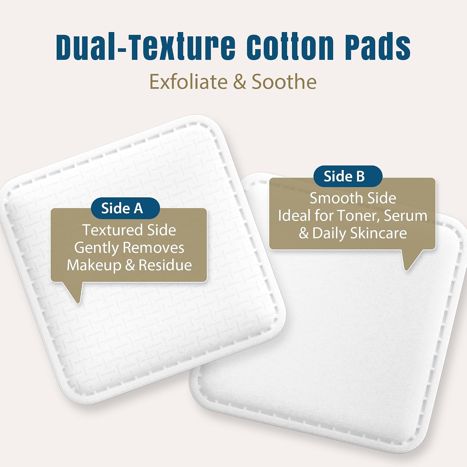 Large Clean Cotton Pads for Makeup Removal, 60 Count*2