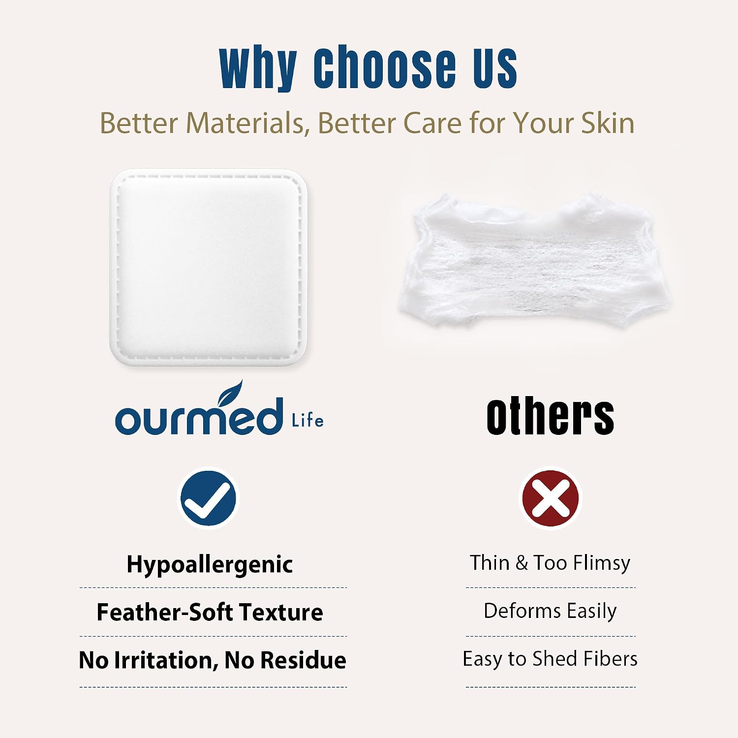 Large Clean Cotton Pads for Makeup Removal, 60 Count*2