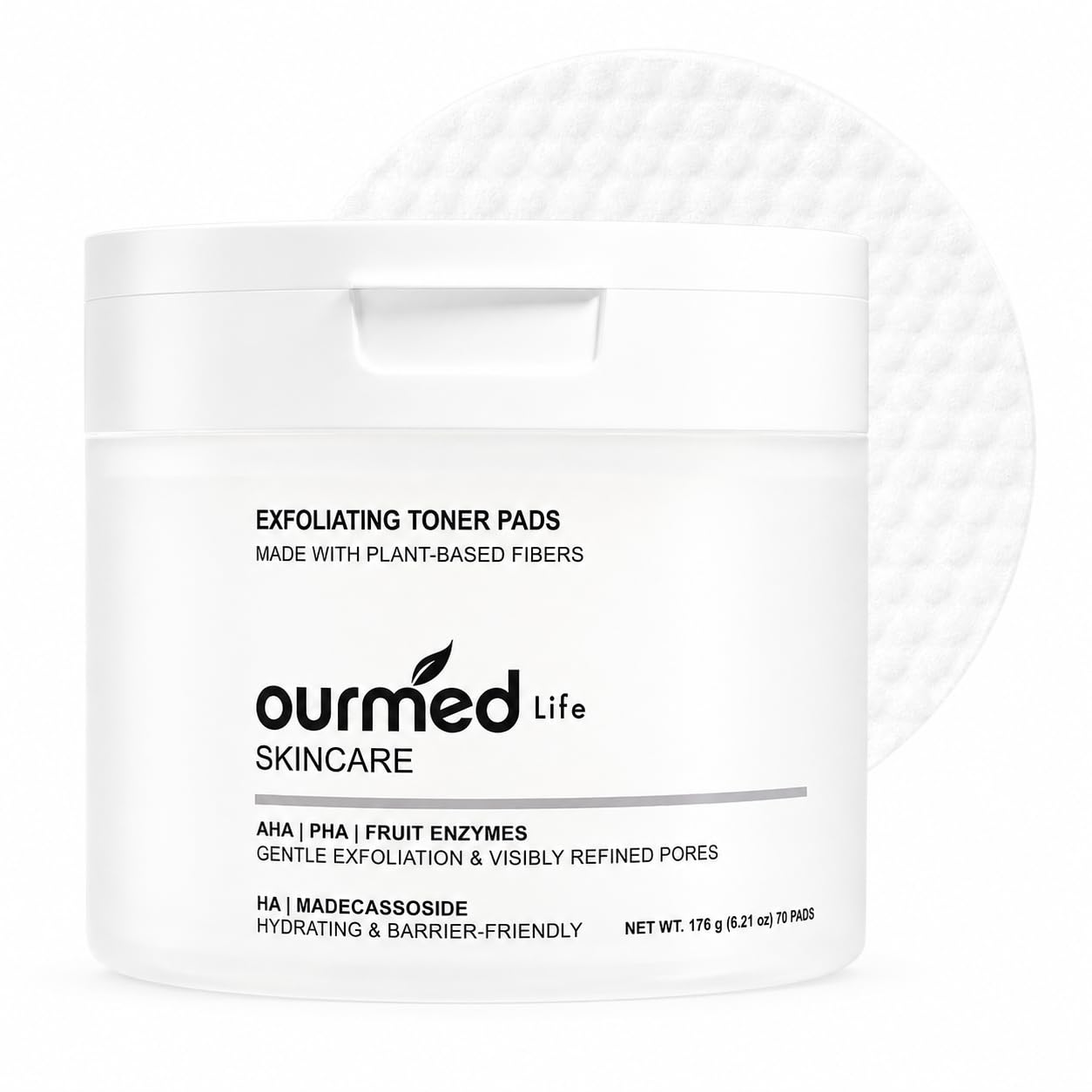 Gentle Exfoliating Toner Pads, Refined Pores, Korean, 70 Pads