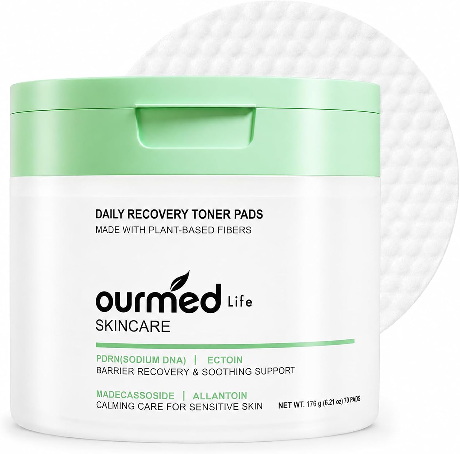PDRN Soothing Toner Pads, Repair for Sensitive Skin, 70 Pads