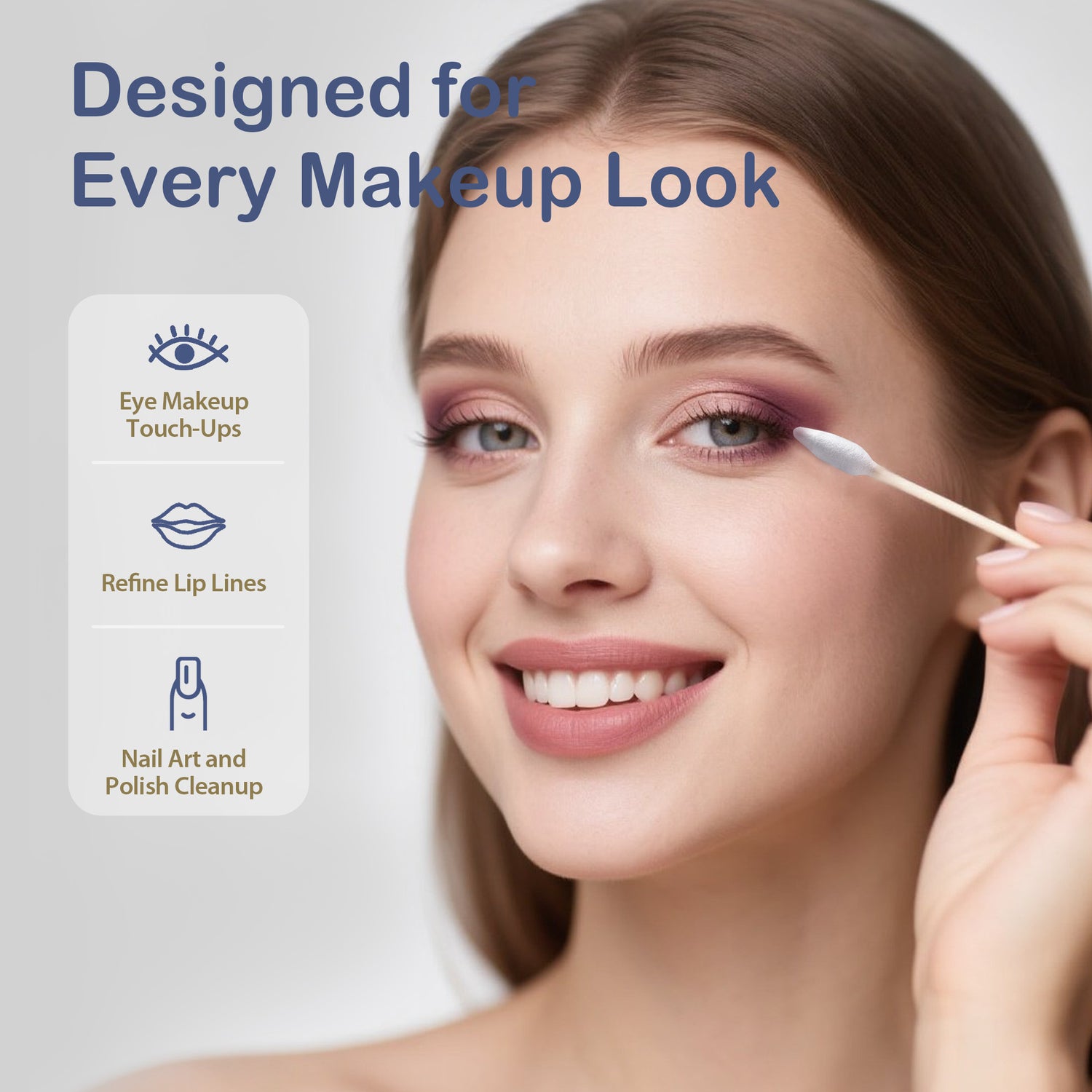 Ourmed Life Double-Tipped Cotton Swabs for Makeup & Ear-Cleaning, 250 Count, Organic Naturalism Boxed