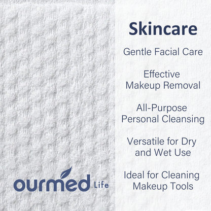 Ourmed Life Disposable Face Towels, Classic Pattern, 80 Count