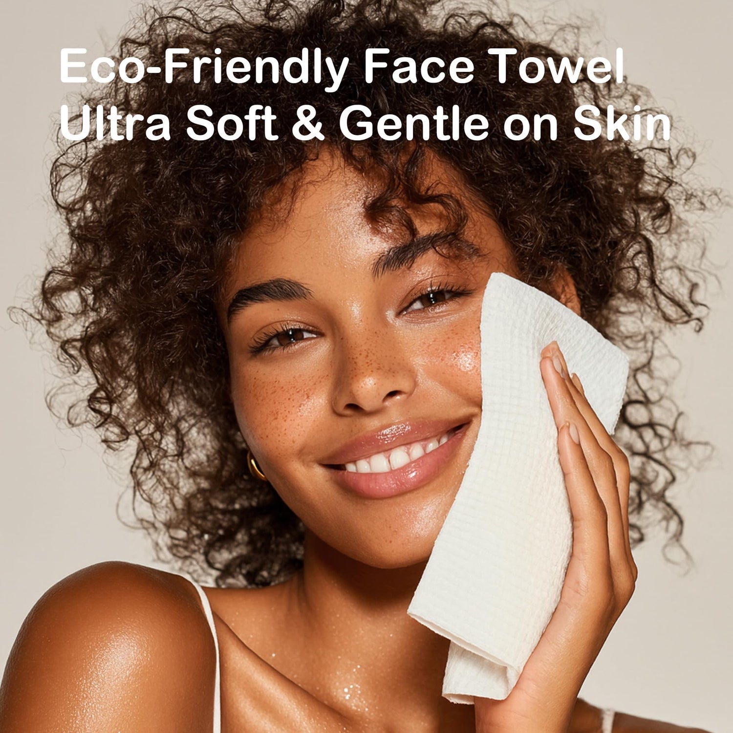 Ourmed Life Luxe Walnut Wood Face Towel Holder & 50-Count Face Towels Set (12" x 10")