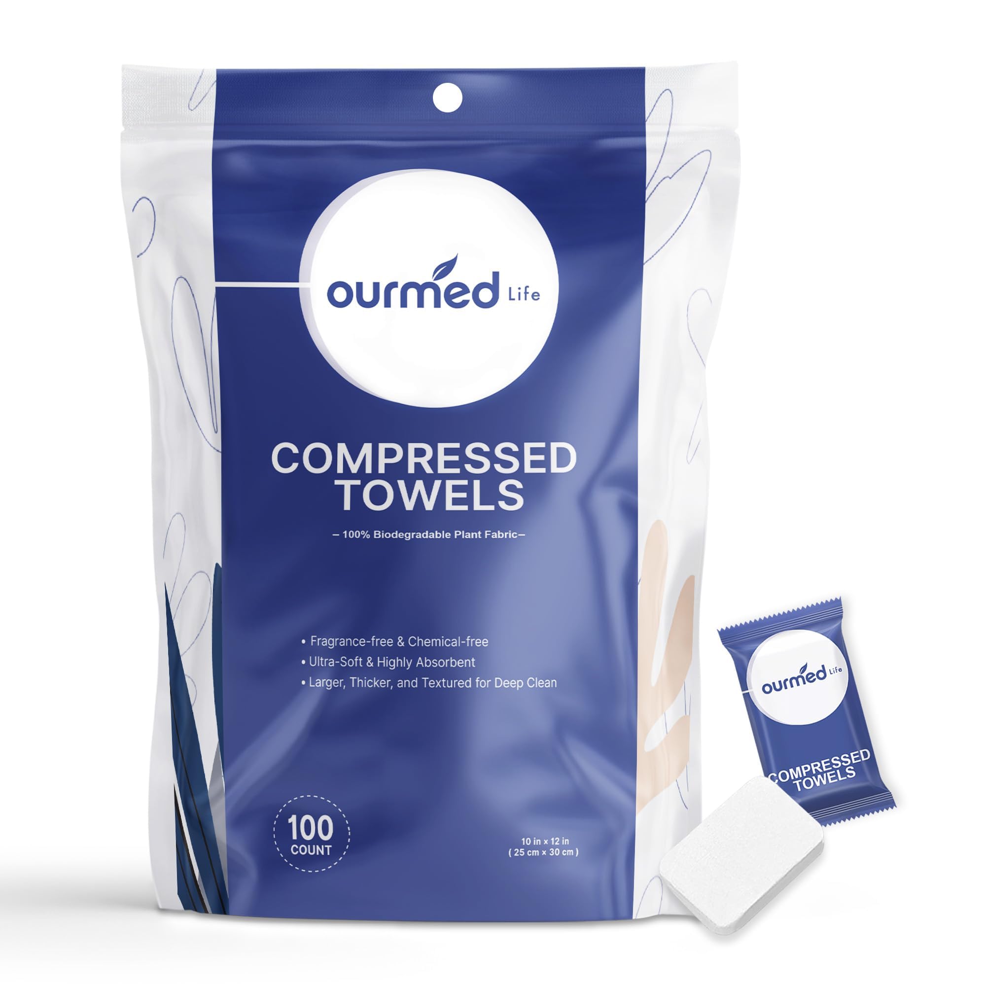 Ultra-Portable Biodegradable Compressed Towels